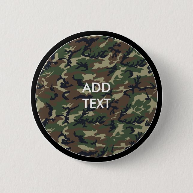 Macaron Rond 5 Cm Bois de Camouflage (Devant)