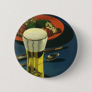 Macaron Rond 5 Cm Boissons vintages, Verre de bière, Dîner