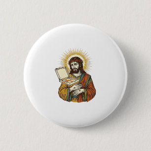 Macaron Rond 5 Cm Boîte de pizza vide Jésus Frigo Trahison Humour al