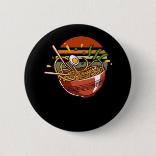 Macaron Rond 5 Cm Bol Ramen rétro avec baguettes nouilles japonaise