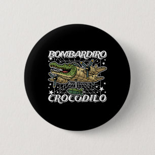 Macaron Rond 5 Cm Bombardiro-crocodilo Italien brainrot Pas de mauva