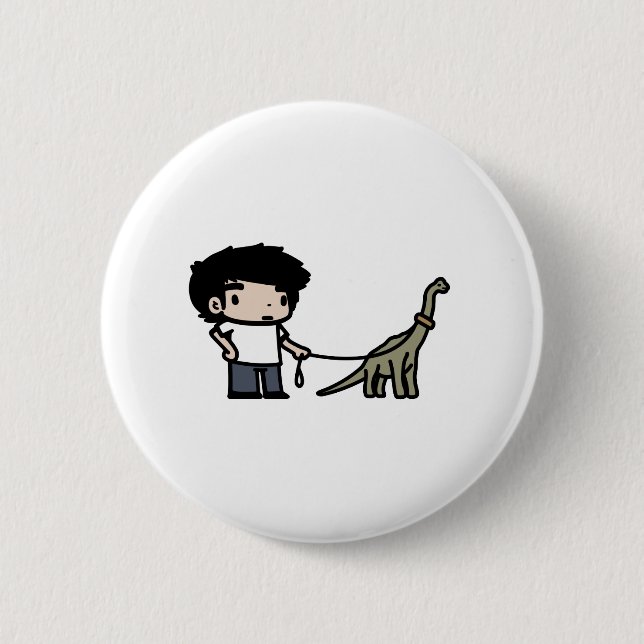 Macaron Rond 5 Cm Bon Brachiosaurus (Devant)