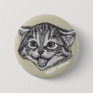 Macaron Rond 5 Cm Bon Meow drôle ! Bouton