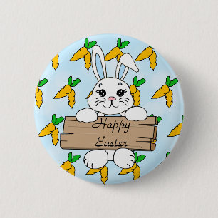 Macaron Rond 5 Cm Bon Pâques, Bouton lapin de Pâques