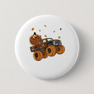 Macaron Rond 5 Cm Bon thanksgiving Turquie équitation Monster Truck