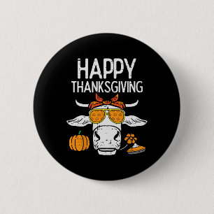 Macaron Rond 5 Cm Bon thanksgiving Vache Automne Automne Agriculteur