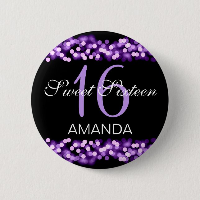 Macaron Rond 5 Cm Bonbon élégant pourpre fascinant de Hollywood de (Devant)