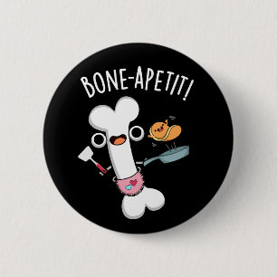 Macaron Rond 5 Cm Bone Apetit Funny Cuisine Pun Dark BG