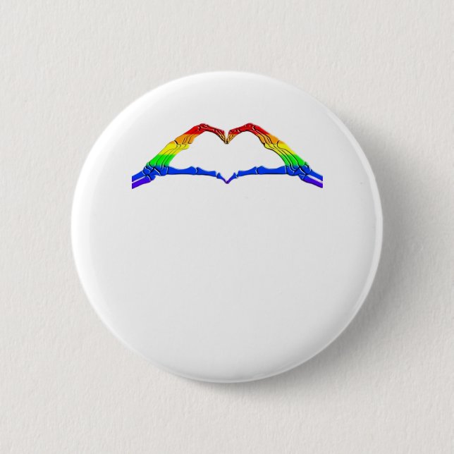 Macaron Rond 5 Cm Bone Hands Heart Classic (Devant)