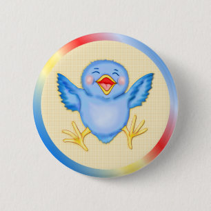 Macaron Rond 5 Cm Bonheur des oiseaux bleus