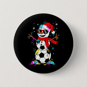Macaron Rond 5 Cm Bonhomme de neige de football Drip Drôle Cool Noël