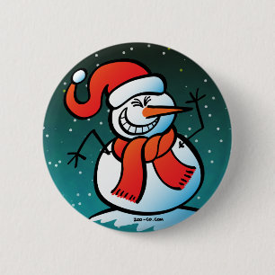 Macaron Rond 5 Cm Bonhomme de neige vilain