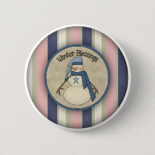 Macaron Rond 5 Cm Bonhommes de neige de bénédictions d'hiver