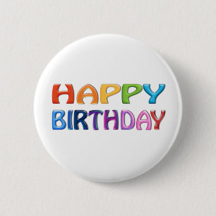 Macaron Rond 5 Cm BONJOUR D'ANNIVERSAIRE - Joyeux cadeau en 3D