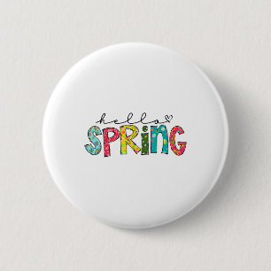 Macaron Rond 5 Cm Bonjour Fleur de Printemps Joyeuses Pâques Floral