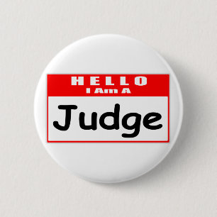 Macaron Rond 5 Cm Bonjour, Je Suis Juge... Nametag