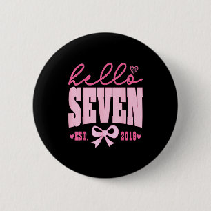 Macaron Rond 5 Cm Bonjour Sept Est 2019 Mignon Coquette Arc 7ème Ann