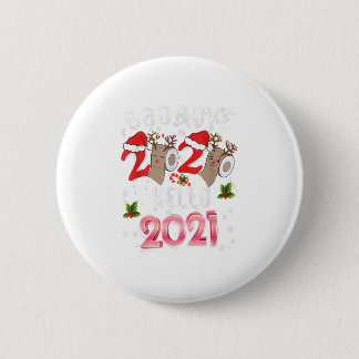 Macaron Rond 5 Cm Bonne année 2021 Reindeer Face Mas