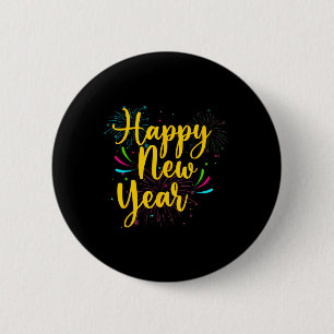 Macaron Rond 5 Cm Bonne année 2025 Gold Fun Festive Funny Party C