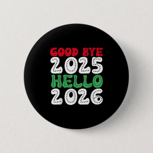 Macaron Rond 5 Cm Bonne année 2026 Au revoir 2025 Bonjour 2026 _1