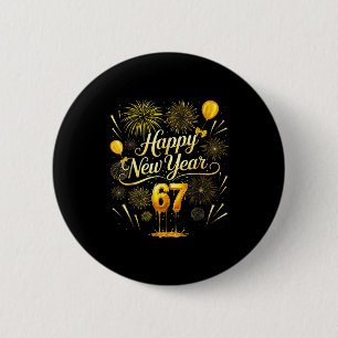 Macaron Rond 5 Cm Bonne année 2026 Drôle 67 Six Sept Mème Gen Al