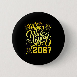 Macaron Rond 5 Cm Bonne année 2067 Drôle 67 Six Sept Mème Nouvel An