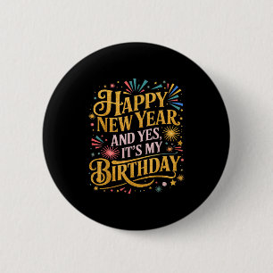 Macaron Rond 5 Cm Bonne année amusante et oui c'est mon anniversaire