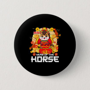 Macaron Rond 5 Cm Bonne année lunaire chinoise du cheval 2026 Zod