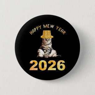Macaron Rond 5 Cm Bonne année Miaou 2026