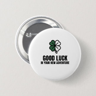 Macaron Rond 5 Cm Bonne Chance Dans Votre Nouvelle Aventure Trèfle à