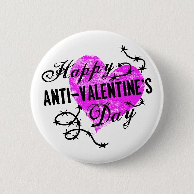 Macaron Rond 5 Cm Bonne fête anti-Valentin (Devant)