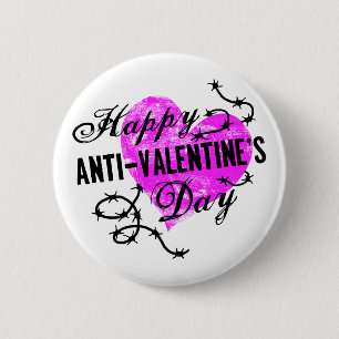 Macaron Rond 5 Cm Bonne fête anti-Valentin