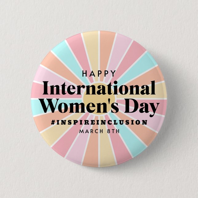 Macaron Rond 5 Cm Bonne Journée internationale de la femme | 8 mars (Devant)