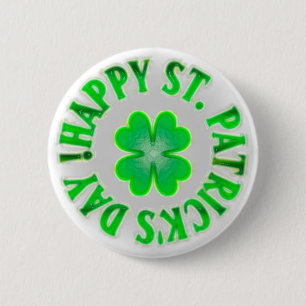 Macaron Rond 5 Cm Bonne Saint Patrick ! Shamrock vintage