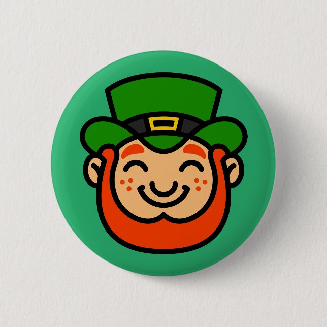 Macaron Rond 5 Cm Bonne Saint Patrick's Day | Cute Lucky Leprechaun (Devant)