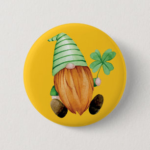 Macaron Rond 5 Cm Bonne Saint Patrick's Day   Watercolor Irish Gnome