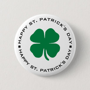 Macaron Rond 5 Cm Bonne St. Patrick's Day Shamrock Lucky Charm
