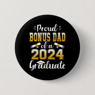 Macaron Rond 5 Cm Bonus Papa D'Un Cl De 2024 Diplômé Senior