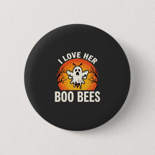 Macaron Rond 5 Cm Boo Bees Halloween Ghost Bee Drôle Design_1