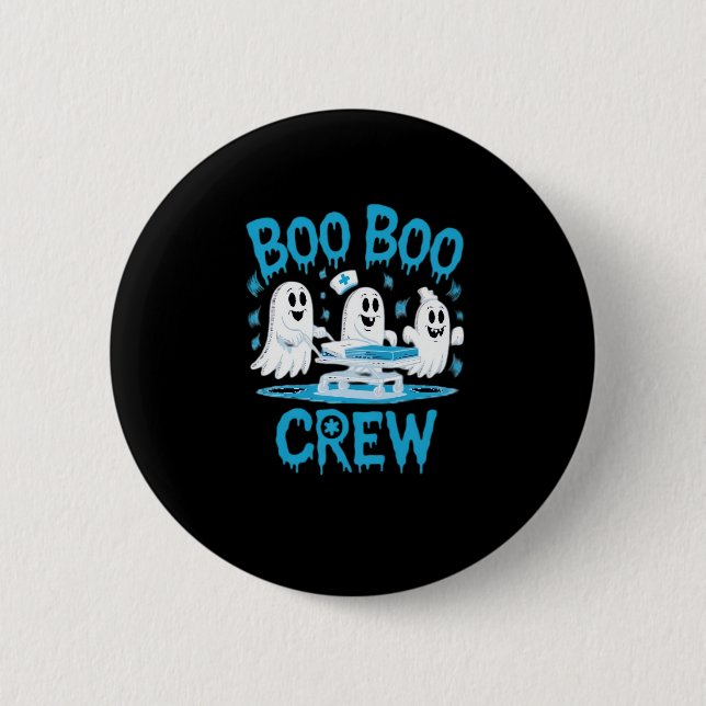 Macaron Rond 5 Cm Boo Boo Crew Ghost Parade Nurse Halloween Essen (Devant)