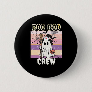 Macaron Rond 5 Cm Boo Boo Crew Halloween Ghost Nurse Essential T-Shi