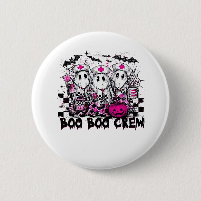 Macaron Rond 5 Cm Boo Boo Crew Infirmière d'Halloween T-Shirt classi (Devant)