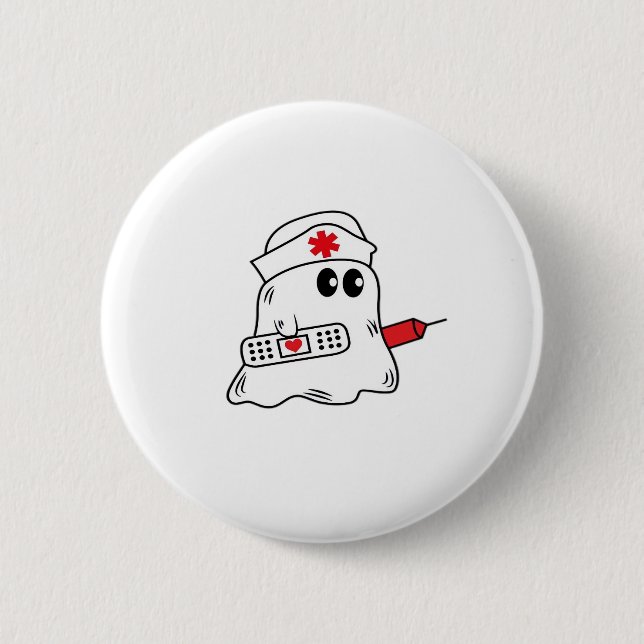 Macaron Rond 5 Cm Boo Boo Crew Nurse Halloween Ghost Funny Surdimens (Devant)