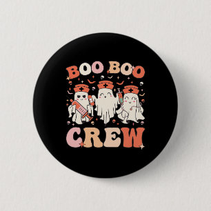 Macaron Rond 5 Cm Boo Boo Infirmière d'équipage Halloween Infirmière