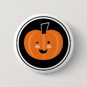 Macaron Rond 5 Cm Boo ! Bouton Pinback Citrouille Halloween