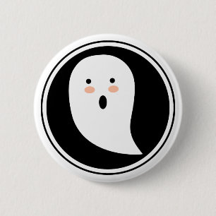 Macaron Rond 5 Cm Boo ! Bouton Pinback du fantôme d'Halloween