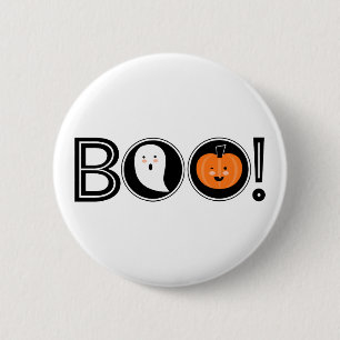 Macaron Rond 5 Cm Boo ! Bouton Pinback Halloween