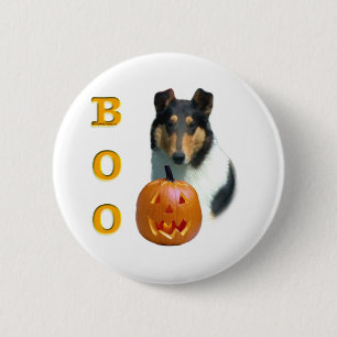 Macaron Rond 5 Cm Boo Collie lisse - Bouton