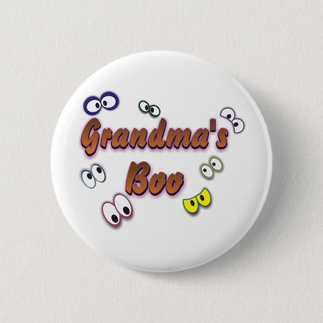 MACARON ROND 5 CM BOO EYES GRANDMA (Devant)