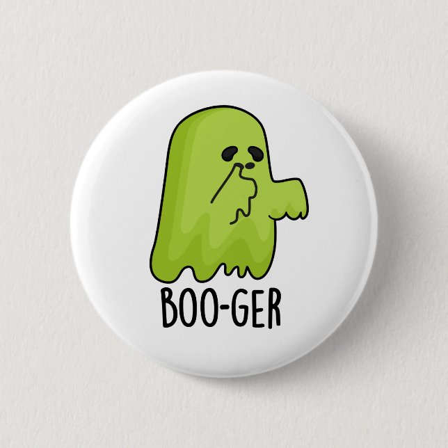 Macaron Rond 5 Cm Boo-ger Funny Halloween Booger Ghost Pun (Devant)
